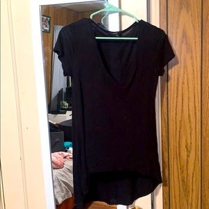 Basic long black tee